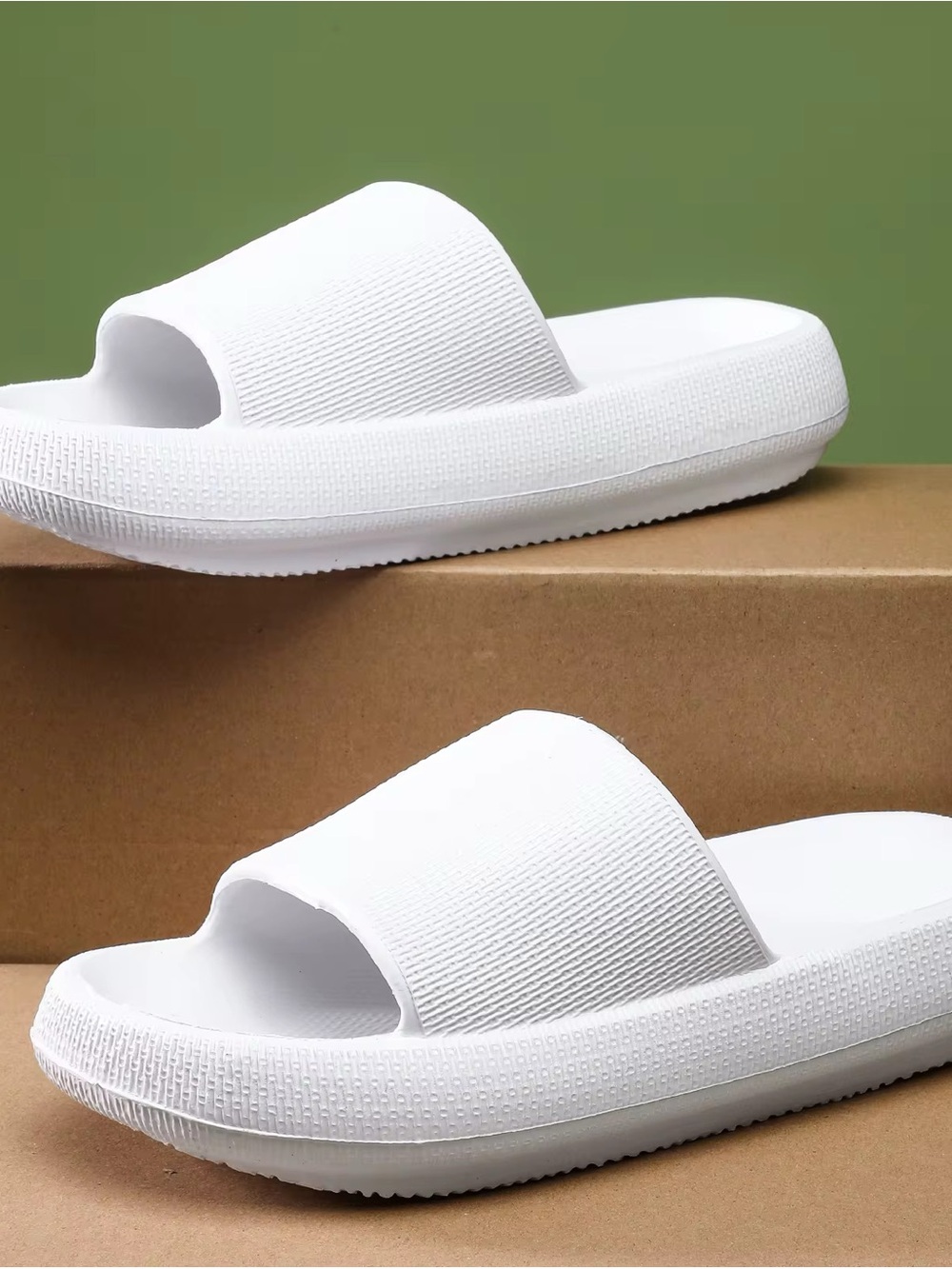 Classic White Slide Sandals - Minimal Slip-On Style